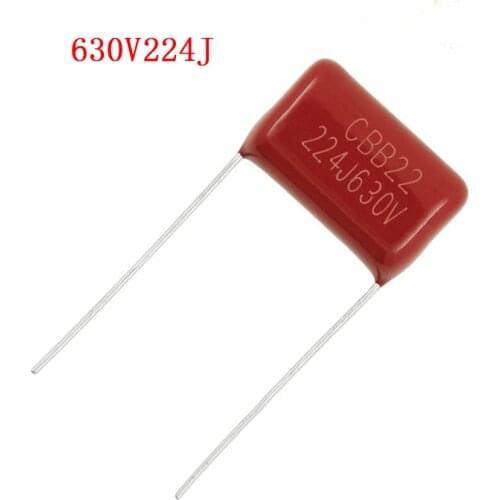 10PCS 630V224J 0.22UF Pitch 15mm 224 630V 220nf CBB Polypropylene film capacitor