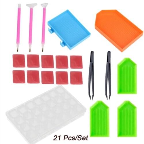 21pcs diamond painting tools diamond embroidery box 5D diamond accessories DIY art craft diamond needle