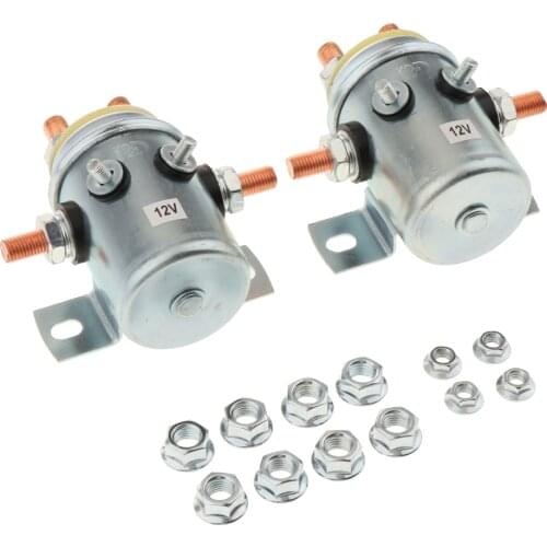 2X Solid Continuous Duty 12V 200A Solenoid Relay for Winch Trailer Golf Cart Auto Car, 3.37 x 1.67