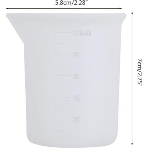 8 Pcs 100ml Silicone Measuring Cup Crystal Epoxy UV Resin Craft Casting Mould