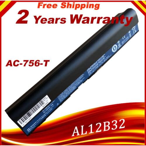 Laptop Battery For Acer Aspire One 710 756 V5-171 AL12B31 AL12B32 FOR ACER Aspire One V5-171 Series free shipping