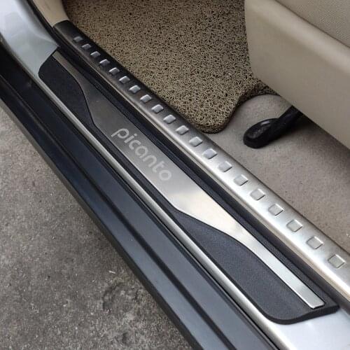 Auto Styling For Kia Picanto Accessories Stainless Steel Door sill Car Pedal Scuff Plates Protection Guards 2020 2015 2016 2021