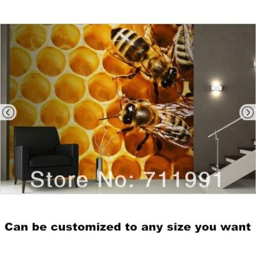 Free shipping Bee Wallpaper Mural wallpaper