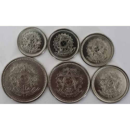 Brazilian Five-star Version Coin 1986-1988 Full Set 6 Pieces Unc Real Original Coins Collection
