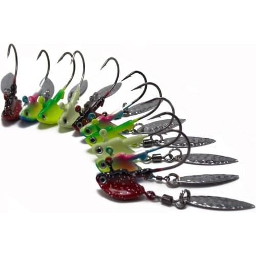 CATCHSIF 10pcs Colorful Shaky Head jig Stand up hooks with Blade KIT in weedless Clear Water Sight Fishing
