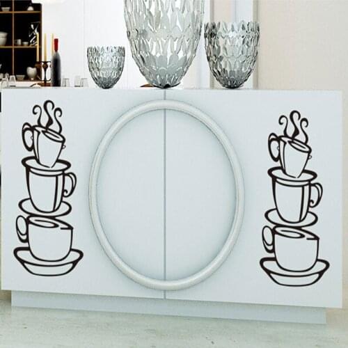 Cups coffee creative wall decals removable vinyl wall sticker DIY home decor art kitchen wallpaper PC602660