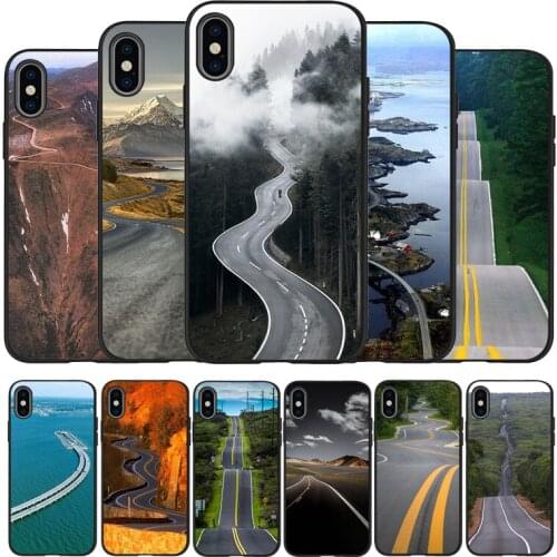Amazing road black Silicone Phone Case For iPhone 12 XR XS Max 5 5S SE 2020 6 6S PLUS 7 8 X 11Pro Max 11 Cover