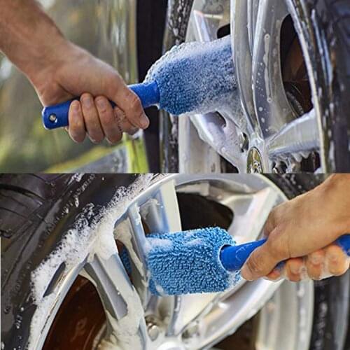 Car Cleaning Brushes Auto Portable Microfiber Wheel Tire Rim Brush Car Wheel Wash Cleaning Brush Tools Car Wash Car Accessories