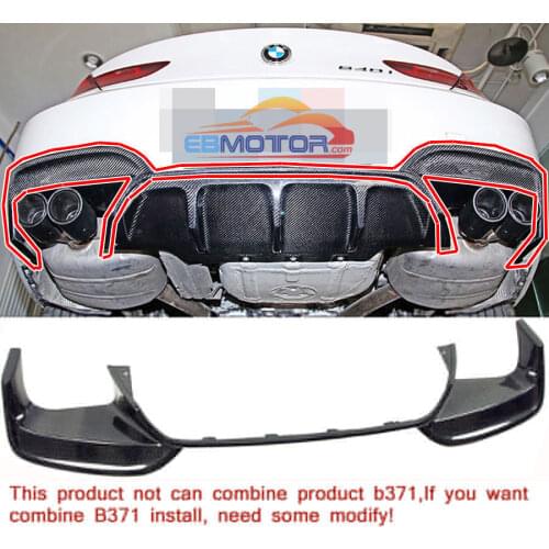 Fiber glass Rear outer section Diffuser for BMW F12 F13 M6 F06 M6 M-Sport Gran Coup B413F