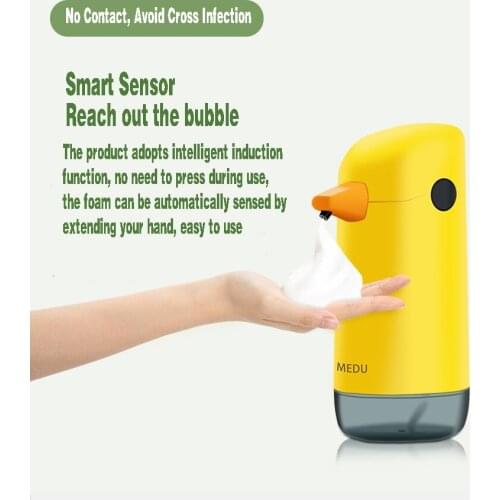 Little Yellow Duck Automatic Intelligent Induction Foam Hand Sanitizer Machine Children Cartoon Electric Bubble Soap Dispenser