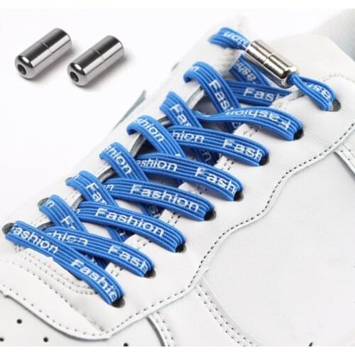 1Pair Elastic Locking Shoelaces No Tie Shoe lace Printed letters Flats Quick Sneakers Kids Adult Women Men Shoelace