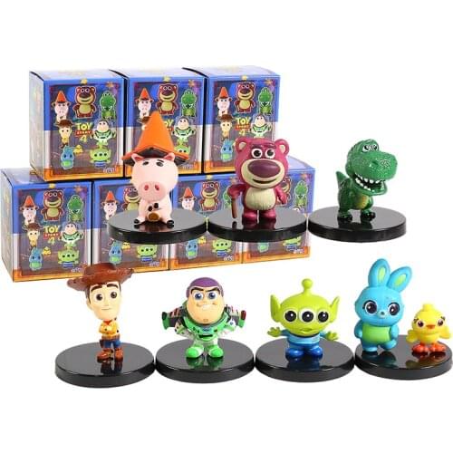 Toy Story Cosbaby 4 Woody Buzz Lightyear Rex Alien Ducky Bunny Hamm Losto Mini PVC Figures Toys 7pcs/set