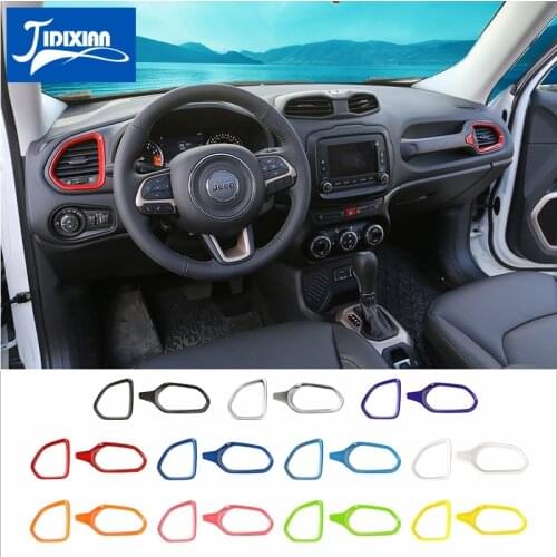 MOPAI ABS Dashboard Left & Right Air Conditioning Vent Outlet Decoration Cover Sticker for Jeep Renegade 2015-2017 Car Styling