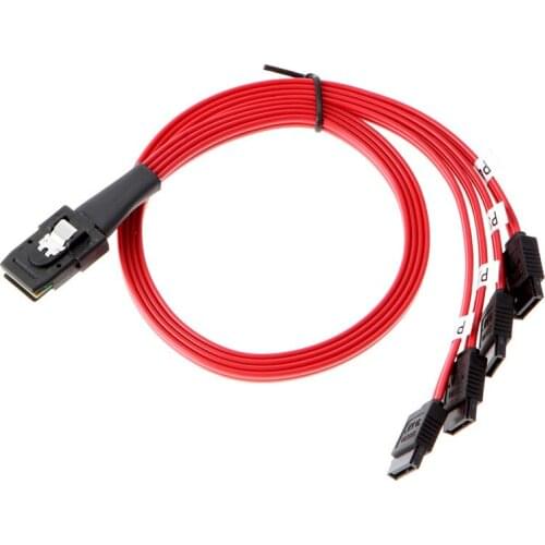 Mini SAS to 4X SATA Cable SAS SFF8087 to 4X SATA For SRC Series Server Cases Internal Mini SAS to SATA Reverse Cable 50cm 100cm