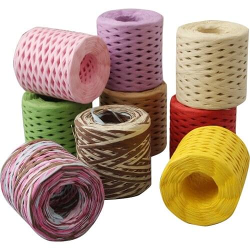 200M Paper Rope Lafite Ribbon Natural Lace Rope Gift Box Wrapping DIY Scrapbooking Crafts Wedding Birthday Xmas Party Decoration