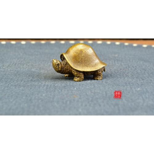 Copper Longevity Turtle Chinese Classical Tea Pet Retro Copper Ornament Fengshui