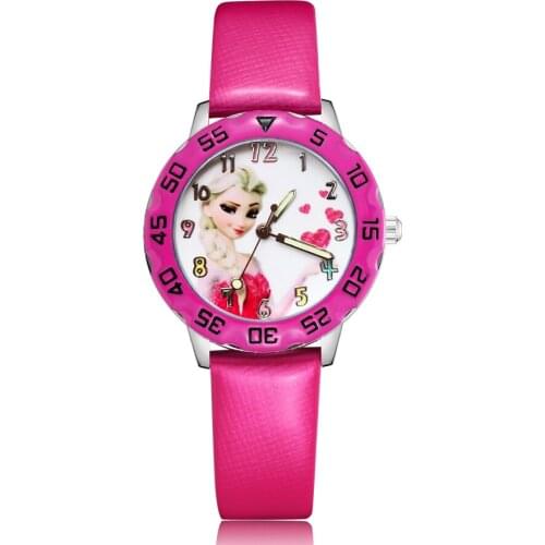 Fashion Cartoon Style Childrens Kids Student Girls Boys Quartz Leather Wrist Watches Clcok JM114