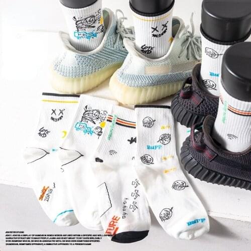 Fashion Funny Socks Men And Women Basketball Men Socks Letter Cotton Hip-hop Cartoon Pattern Sports High Quality Harajuku Socks