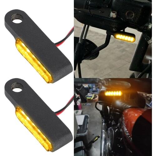 Motorcycle Signal lamp Indicators DC 12V Handlebar Blinker 2PCS LED Turn Signal Light For Cafe Racer Scooter ATV Motobike Mini