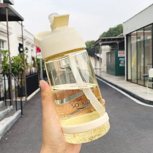 New sale 550ML Plastic straw cup My Cute Water Bottles sports For Summer Kids Adult portable anti-wrestling hand-held water cup