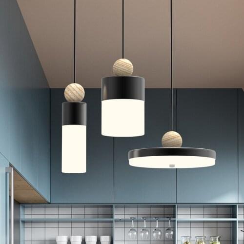 Restaurant LED iron pendant lamps modern study living room bar bedside designer Acrylic lampshade small pendant light WF1016558