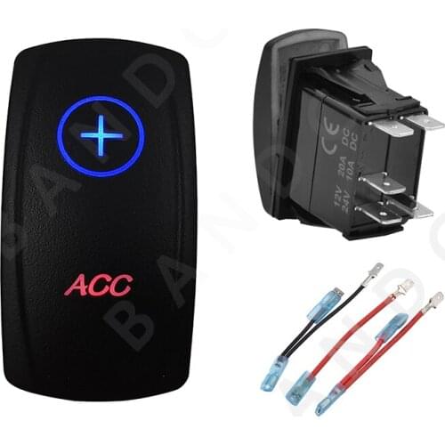 Car Boat Marine ACC Rocker Switch 5P SPST Laser Blue&Red Leds ON-OFF for ARB RV Camping Accessories，Car Tuning Parts，Jumper Wire