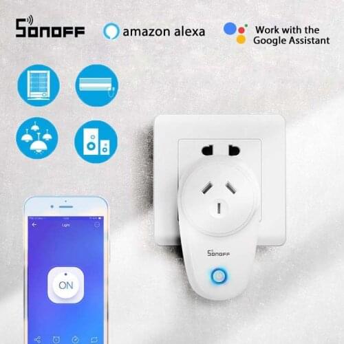 Sonoff S26 WiFi Smart Socket Plug Real Timer Switch Remote Control For eWelink APP Compatible with Alexa Google Home Assistant