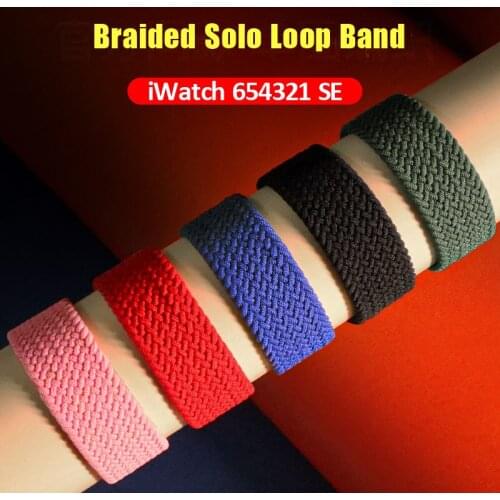 Braided Solo Loop For Apple watch band 44mm 40mm 38mm 42mm 40 44 mm FABRIC Nylon Elastic bracelet iWatch series 3 4 5 se 6 strap