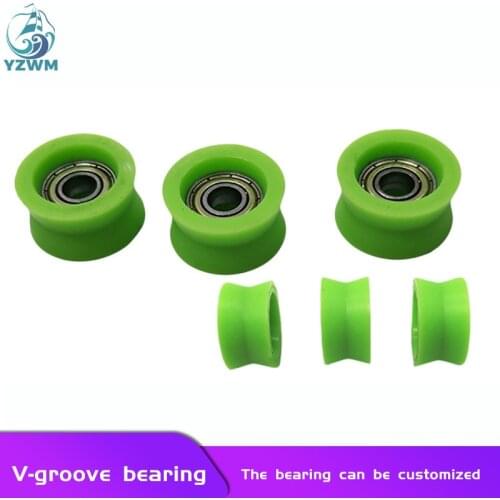 YZWM 4PCS Customized Rubber Coated Nylon Bearing Track Pulley Bearing Roller 696 626 608 Plastic Coated Rubber Bearing
