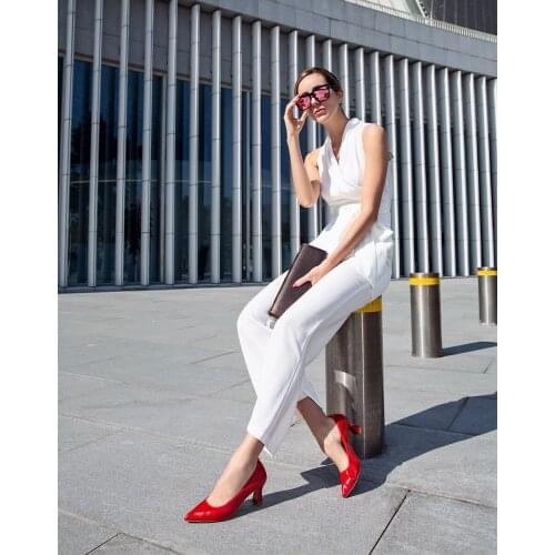 Quicheshoes 2021 Womens High Heels Sexy Bride Party mid Heel Pointed toe Shallow mouth High Heel Shoes Women shoes