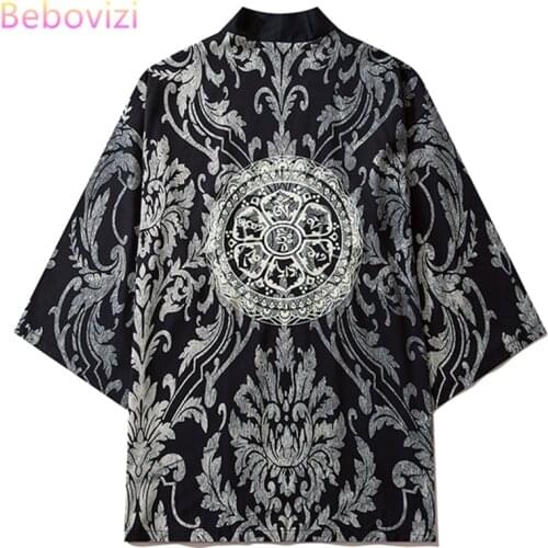 Kimono Pants Set Cardigan Cosplay Shirt Women Yukata Streetwear Men Traditional Flowers Haori Haori Japanese Samurai Clothes