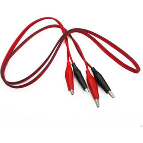 10set/lot (20pcs red+ 20pcs black clips) Alligator Clips to Alligator Clips Test Lead Cable Wire Power Test Line Length 1M