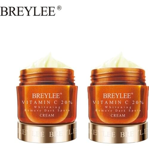 2PCS BREYLEE Vitamin C Whitening Facial Cream 20% VC FadeFreckles RemoveDark Spots MelaninRemover SkinBrighteningCream Face Care