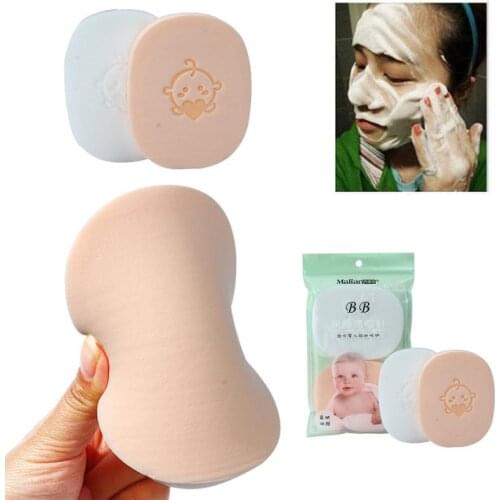 2pcs Wash Flutter Face Sponge Deep Facial Cleansing Sponge Compressed Pad Powder Puff Clean Care Tool