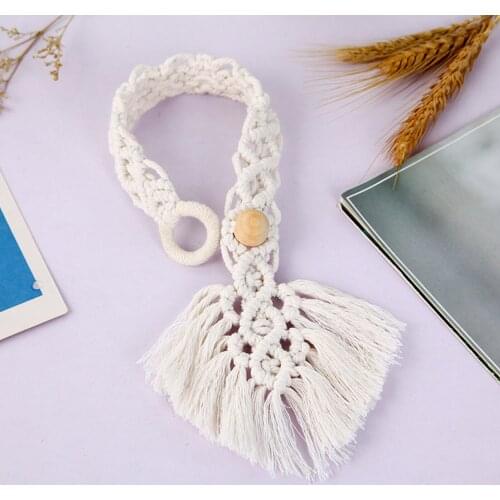 2Pcs Curtain Strap Hand-woven Bohemian Style Curtain Tie Rope Curtain Tie Door Hook Wall Hanging Decorative Pendants For Room