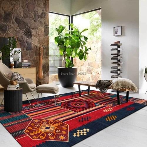 200x300cm New Geometric Irregular Splicing Ethnic Style Red Blue Green Yellow Living Room Bedroom Bedside Carpet Floor Mats