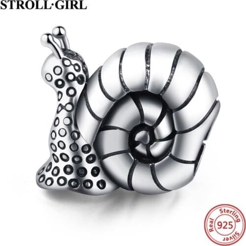 2020 Fine 100% 925 Silver Beads Diy Snail Charms Animal Collection Fit Authentic European Bracelet Jewelry for Women Gift