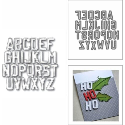 2020 New Stitched Uppercase Letter Script Metal Cutting Dies for DIY Scrapbooking and Card Making Decor Embossing Craft No Stamp