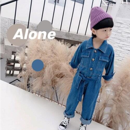 2021 new wholesale girls boys denim overalls spring cotton fashion kids pants 1-6 years YX85