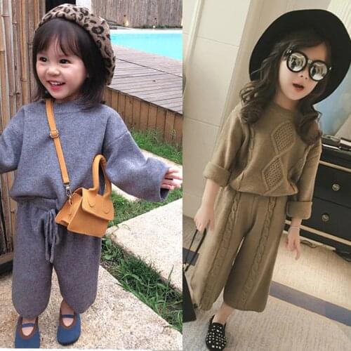 Baby Girl Clothes Set Autumn girls casual sweater pants infant suit children knitted suit winter Sweater girls clothing set