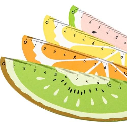 30Pcs/lot Cute Orange fresh fruit shape wooden Ruler Of 15 cm Party Gift For Kids School Supplies