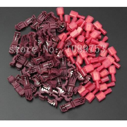 40PCS T-Tap/Male Insulated 0.5-1.0mm2 Wire Terminal Connectors Combo 22-18 AWG