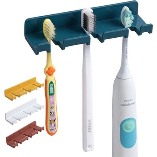 Bathroom Accessories Toothbrush Holder Plug Hook Multicard Slot Mobile phone Holder Wall-mounted Hanging Set