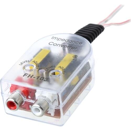 12V RCA Car Stero Radio Converter Speaker High To Low Amplifier Audio Impedance Converter