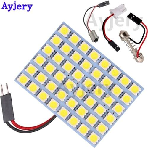 AYJERY 30PCS 5050 36 SMD Dome Interior Bulb Roof Lights BA9S T10 C5W Adapter Festoon Base 12V Car Panel Reading Map Lamp White