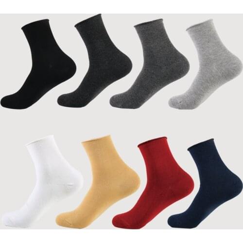 DONG AI Thickened Ankle Men Bamboo Socks Plain Color Roll Mouth Soft Hand Linking Comfortable Excellent Ductility