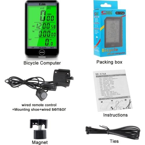 Digital Display LCD Durable Portable Universal Wired Cycling Computer Backlight Motorcycle