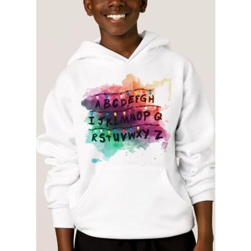 Stranger Things Boys Girls Kids Velvet Hoodie Casual Students Cotton Hoodies Pullover Hooded Sportswear Tops for Children
