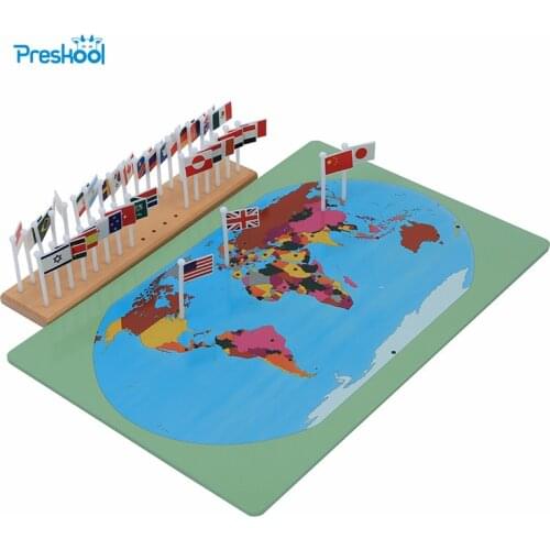 Baby Toy Montessori National Flags Learning & Education Early Childhood Education Kids Brinquedos Juguetes