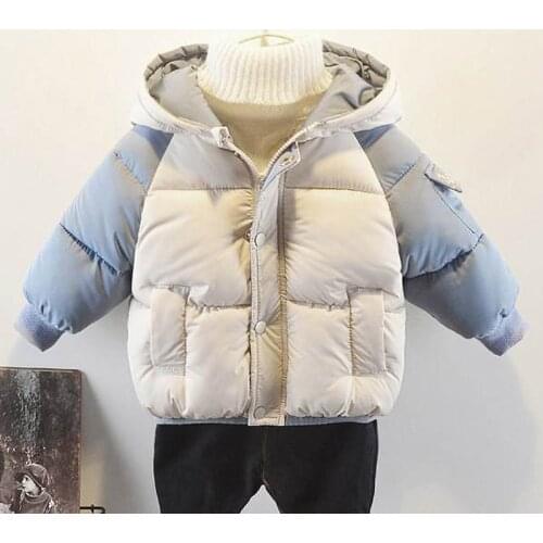 2020 New Autumn Winter Children Down Cotton Jacket Small Big Girls Thick Cotton-Padded Coat Hooded Fashion Patchwork Snowsuit